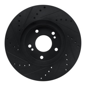 Infiniti Q45 Brake Rotor (1) - Front Right - R1 Concepts - Drilled & Slotted - Black - `97-`01